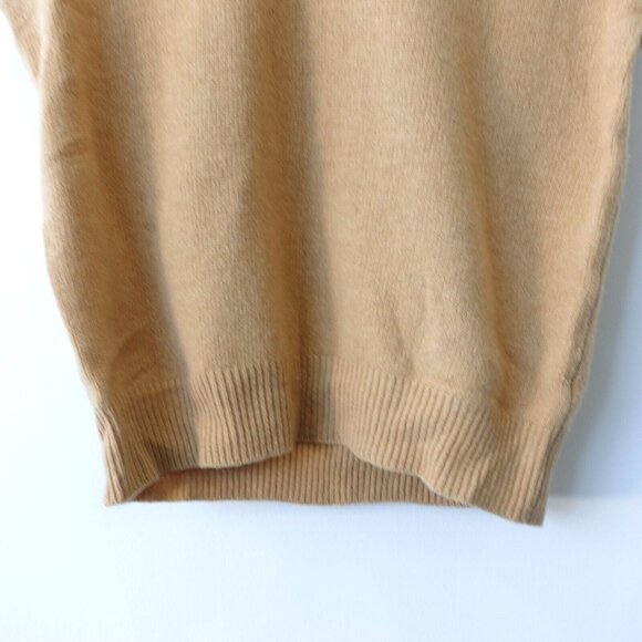 Beige Wool Sweater Mens Small Tan Vest Lambswool Academia VINTAGE B Altman Co - Picture 4 of 13